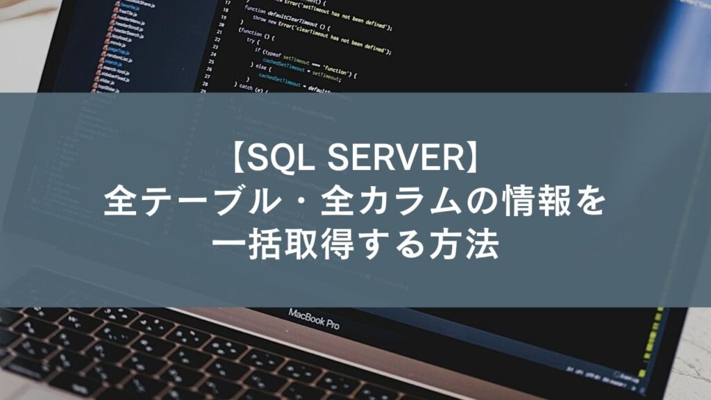 【SQL Server】テーブルの情報を一覧で取得する